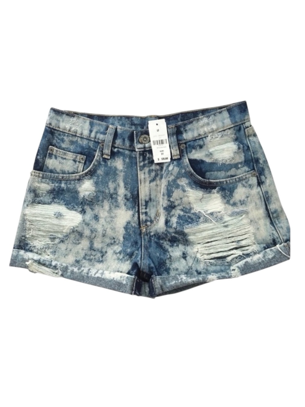 new LF Carmar ❉ Vintage 80’s Acid High Rise Cut Off Rolled Cuff Hem Shorts ❉ 27 - Picture 5 of 16